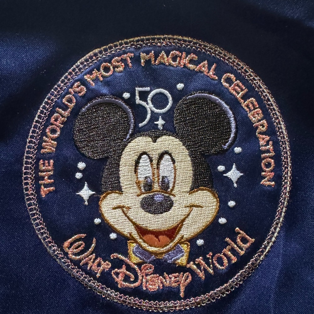 Walt Disney World 50th Anniversary Celebration Castle Satin Bomber Jacket M. EUC - Picture 4 of 11